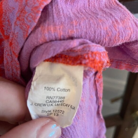 J.Crew Pink Paisley 3/4 Sleeve Tunic, Size XL - Picture 5 of 6